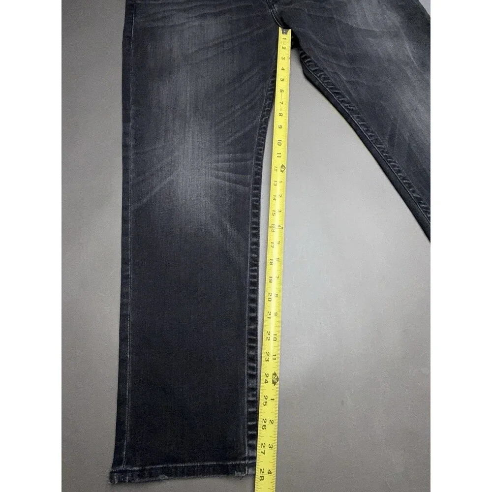 True Religion Marco Relaxed Taper Mens Black Denim Jeans 38x32